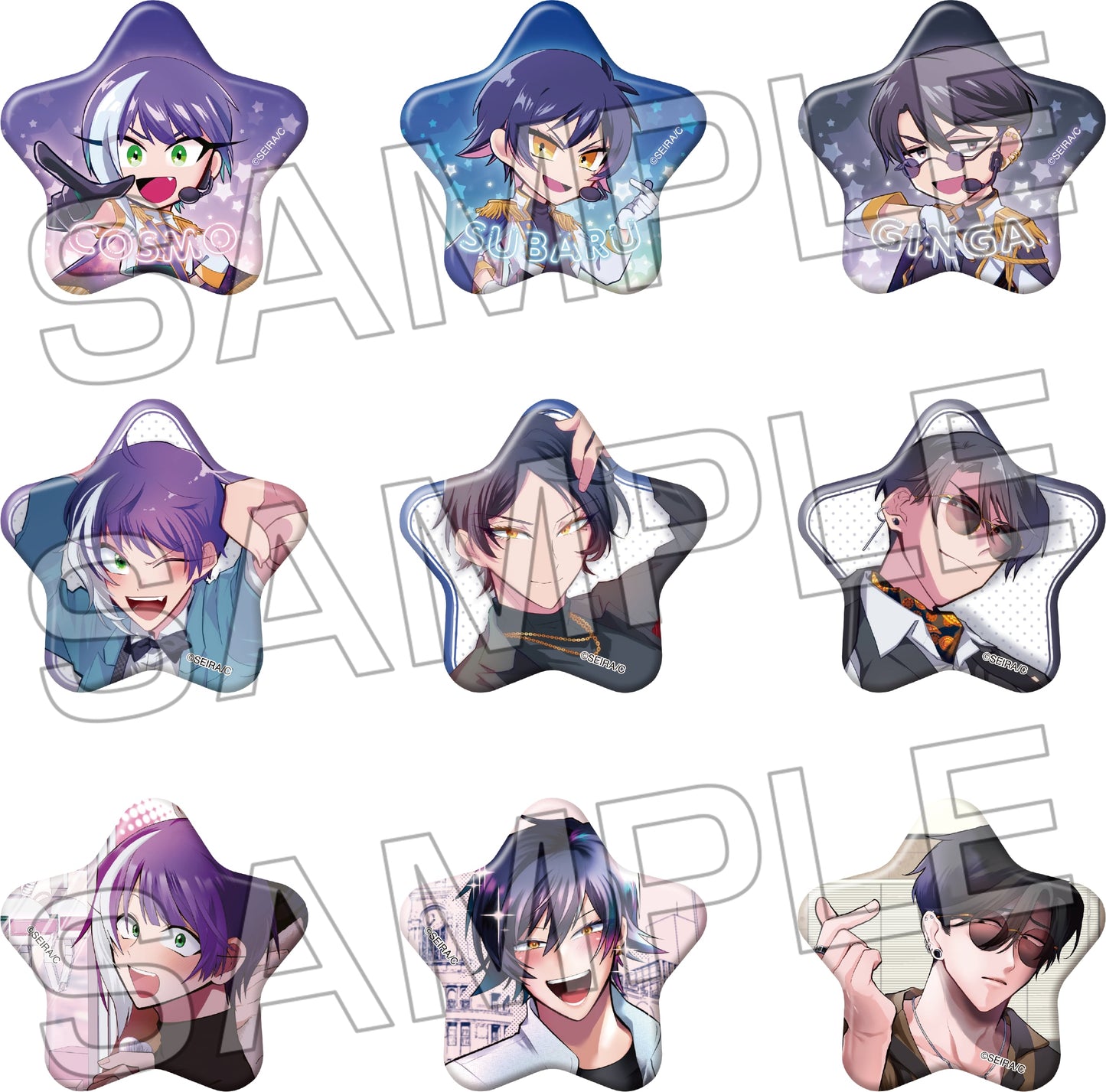 【ชุดครบเซ็ต】Gachikoi - เทรดดิ้งเข็มกลัดดาวไลฟ์วันเกิด คอสมิค <ชุด 9 แบบ>